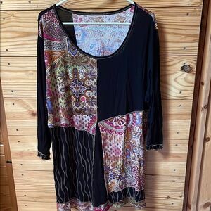 Colorful Patchwork Long Sleeve Dress